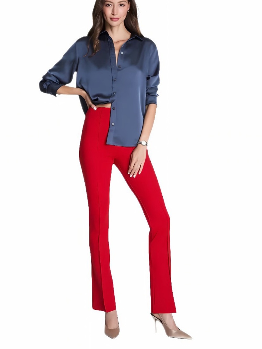 SPANX Red Boot-Cut Flare Pants